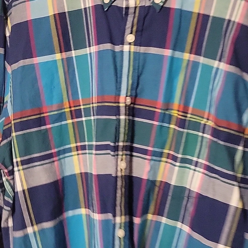 J. Crew Button‎ Down Longsleeve Multicolor Summer Plaid Mens Size XL